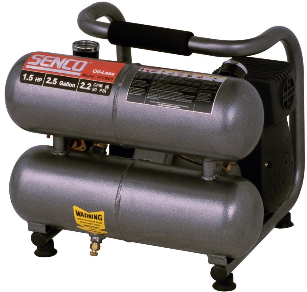 senco 2.5 gallon, 1.5hp, 135 psi portable air compressor senco 2.5 gallon, 1.5hp, 135 psi portable air compressor