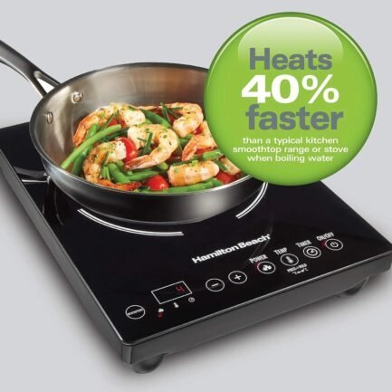 portable single induction cooktop countertop burner hot plate with fast heating mode, 1800 watts, 10 temperature settings up to 450f, black (34104) portable single induction cooktop countertop burner hot plate with fast heating mode, 1800 watts, 10 temperature settings up to 450f, black (34104)