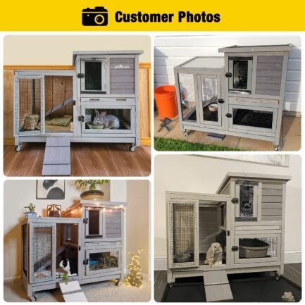 aivituvin rabbit hutch / house large bunny cage, indoor outdoor (style1) aivituvin rabbit hutch / house large bunny cage, indoor outdoor (style1)