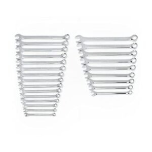 24 piece sae/metric long pattern combo wrench set
