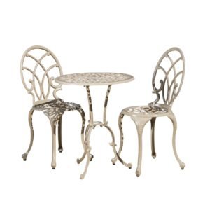 andover outdoor 3 piece aluminum bistro set