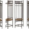 crespin corner hallway storage bench hall tree, brushed copper metal crespin corner hallway storage bench hall tree, brushed copper metal