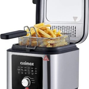 cusimax 2.6qt deep fryer, stainless steel, electric, new, model cmdf 02