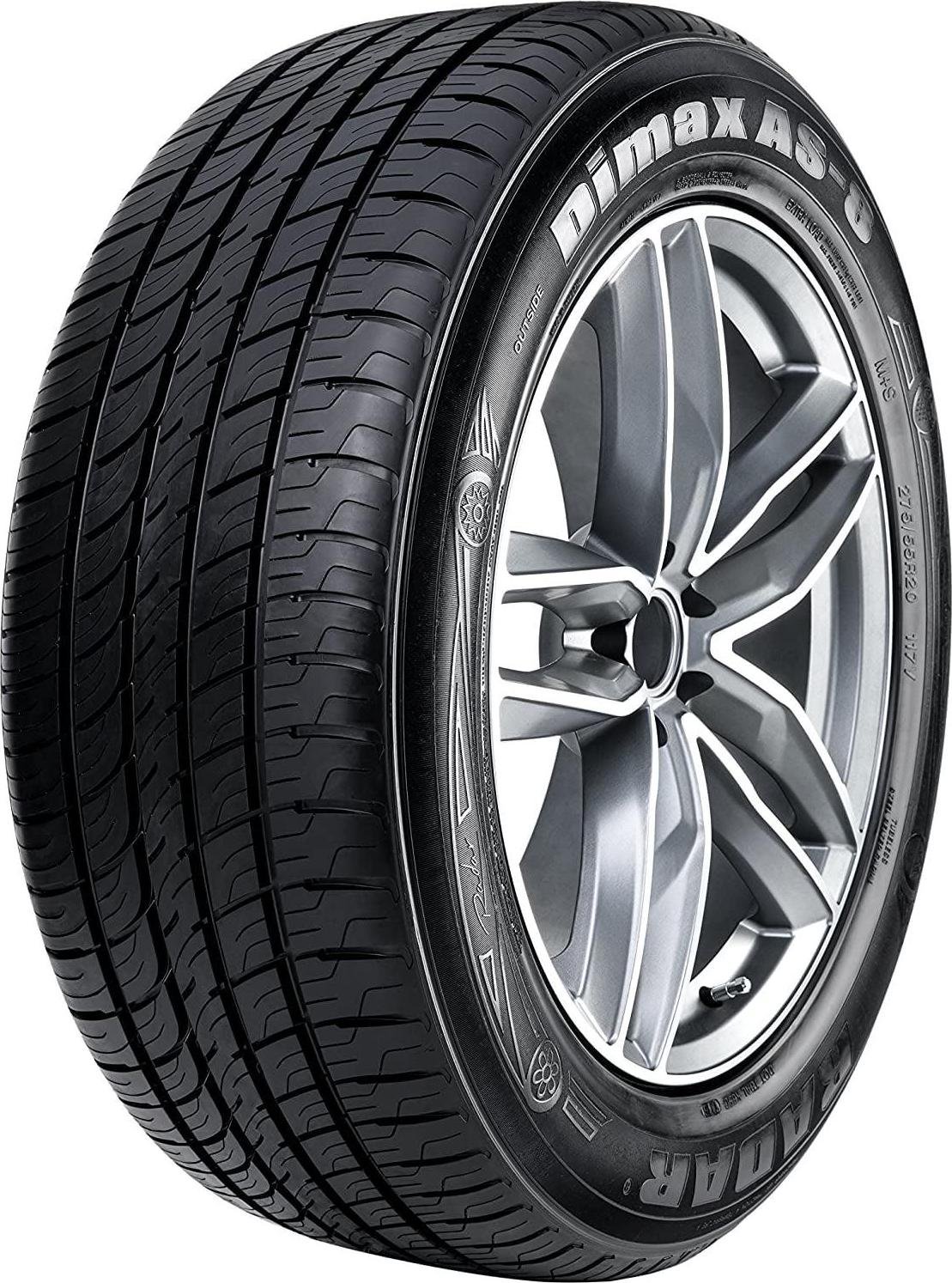 radar dimax as 8 255/50r20 109v passenger tire 60,000 mile warranty optimized silica tread compound allows for exceptional tread life additional lateral sipes improve grip in wet, slushy, and snowy conditions radar’s dimax as 8 is a premium, all season touring tire that’s designed for use on high performance cars, cuvs, and suvs. featuring an asymmetric tread pattern and optimized profile, the dimax as 8 offers strong traction plus precise handling capabilities and a long tread life to give drivers the high performance that they crave. 60,000 mile warranty optimized silica tread compound allows for exceptional tread life additional lateral sipes improve grip in wet, slushy, and snowy conditions tire size: 255/50r20 vehicle type: passenger vehicle tire width: 255 wheel diameter: 20 tire season: summer tire speed rating: w tire type: passenger car tires tire load index: 109 uniform tire quality grade (utqg): 600 a a tire traction rating: a tire treadwear rating: 600 tread depth: 10/32 brand: radar assembled product weight: 63.68 lb model: dsc0300 manufacturer part number: dsc0300 manufacturer: radar assembled product dimensions (l x w x h): 27.00 x 7.99 x 27.00 inches radar dimax as 8 255/50r20 109v passenger tire 60,000 mile warranty optimized silica tread compound allows for exceptional tread life additional lateral sipes improve grip in wet, slushy, and snowy conditions radar’s dimax as 8 is a premium, all season touring tire that’s designed for use on high performance cars, cuvs, and suvs. featuring an asymmetric tread pattern and optimized profile, the dimax as 8 offers strong traction plus precise handling capabilities and a long tread life to give drivers the high performance that they crave. 60,000 mile warranty optimized silica tread compound allows for exceptional tread life additional lateral sipes improve grip in wet, slushy, and snowy conditions tire size: 255/50r20 vehicle type: passenger vehicle tire width: 255 wheel diameter: 20 tire season: summer tire speed rating: w tire type: passenger car tires tire load index: 109 uniform tire quality grade (utqg): 600 a a tire traction rating: a tire treadwear rating: 600 tread depth: 10/32 brand: radar assembled product weight: 63.68 lb model: dsc0300 manufacturer part number: dsc0300 manufacturer: radar assembled product dimensions (l x w x h): 27.00 x 7.99 x 27.00 inches