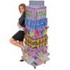 azar displays 701465 blu blue four sided pegboard tower floor display on revolving wheeled base. spinner rack stand. panel size: 14″w x 60″h azar displays 701465 blu blue four sided pegboard tower floor display on revolving wheeled base. spinner rack stand. panel size: 14″w x 60″h
