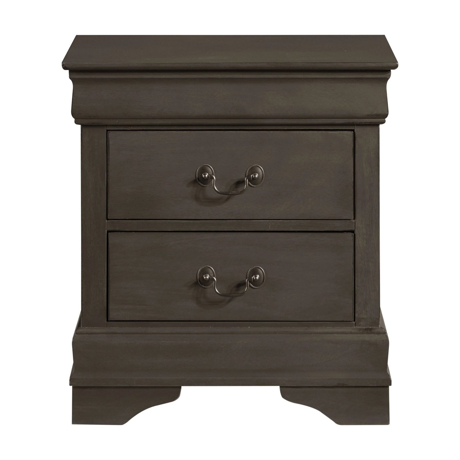 deehome classic louis philippe style stained gray finish 1pc nightstand of 2x drawers traditional design bedroom furniture deehome classic louis philippe style stained gray finish 1pc nightstand of 2x drawers traditional design bedroom furniture
