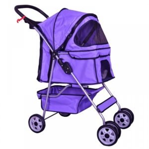bestpet, cat carrier stroller, 4 wheels, purple