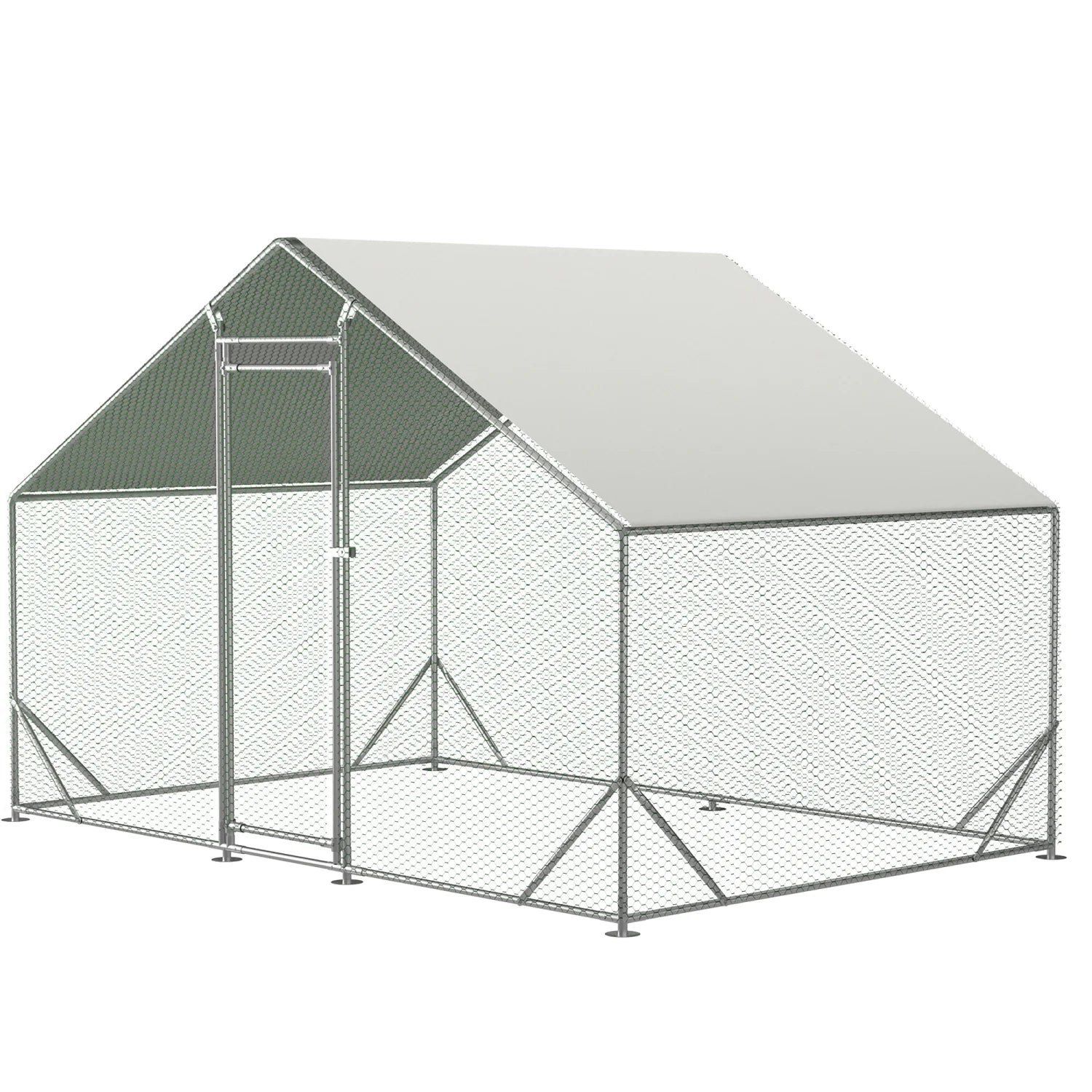 spacious large galvanized metal chicken coop with waterproof and anti ultraviolet cover walk in chicken run and hen pen cage for rabbits and ducks outdoor wire poultry cages (10‘ l x 6. spacious large galvanized metal chicken coop with waterproof and anti ultraviolet cover walk in chicken run and hen pen cage for rabbits and ducks outdoor wire poultry cages (10‘ l x 6.