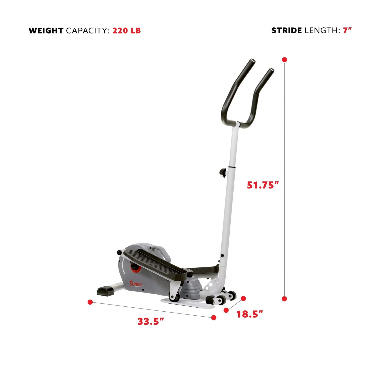 sunny health & fitness compact magnetic standing elliptical machine w/ handlebars – portable workout stepper for home, sf e3988 sunny health & fitness compact magnetic standing elliptical machine w/ handlebars – portable workout stepper for home, sf e3988