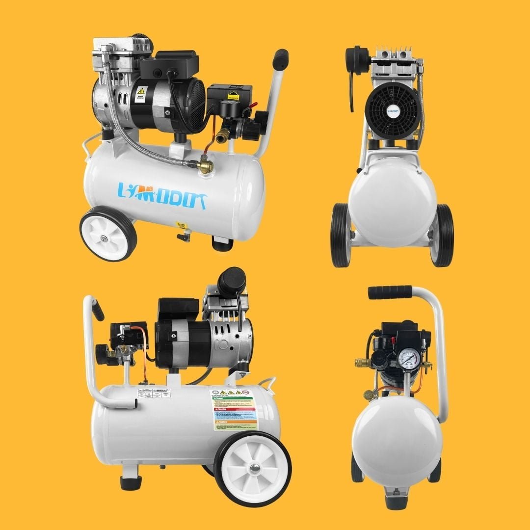 limodot quiet air compressor portable, 70 db, silent and electric for car and bike tires, nail gun, and pneumatic tools, garage, shop, or mechanic accessories, 115v limodot quiet air compressor portable, 70 db, silent and electric for car and bike tires, nail gun, and pneumatic tools, garage, shop, or mechanic accessories, 115v