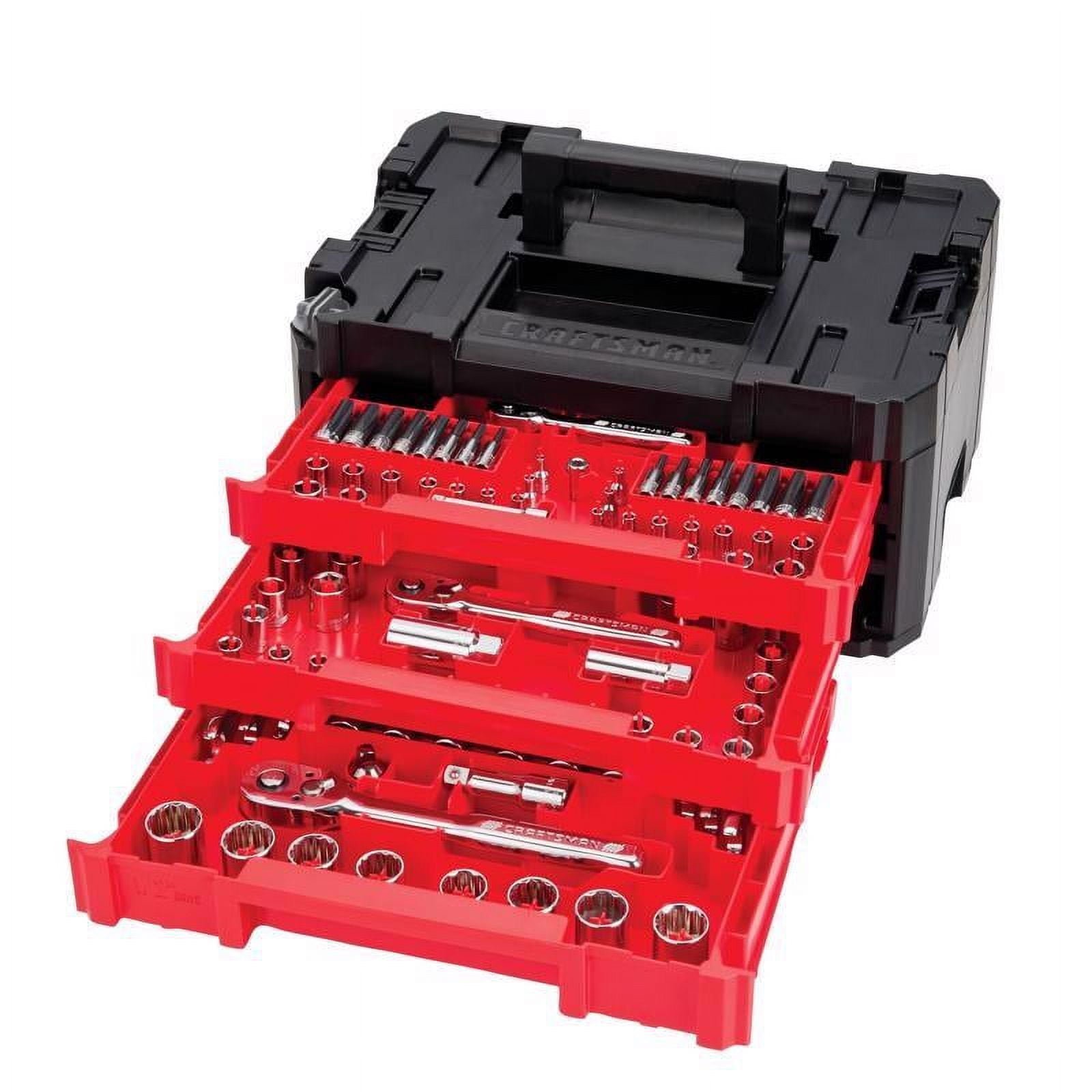 craftsman socket set, 262 piece mechanic tool set, 1/4″, 3/8″, 1/2″ drive, sae / metric, (cmmt45307)