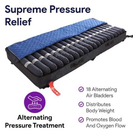 proheal 5″ thick alternating pressure bed pad – air mattress overlay with pump – bed size 36” x 80” thickness: variates proheal 5″ thick alternating pressure bed pad – air mattress overlay with pump – bed size 36” x 80” thickness: variates