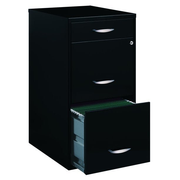 space solutions filing cabinet 18″w, 3 drawer organizer file, black space solutions filing cabinet 18″w, 3 drawer organizer file, black
