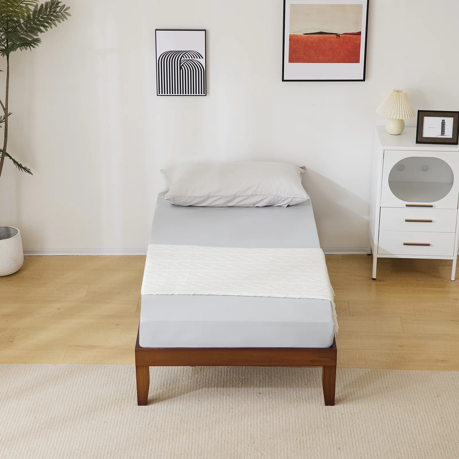 wooden twin bed frame with brown finish – sturdy and basic design, 197.2 x 96.5 x 30.5cm – perfect for kids’ bedrooms wooden twin bed frame with brown finish – sturdy and basic design, 197.2 x 96.5 x 30.5cm – perfect for kids’ bedrooms
