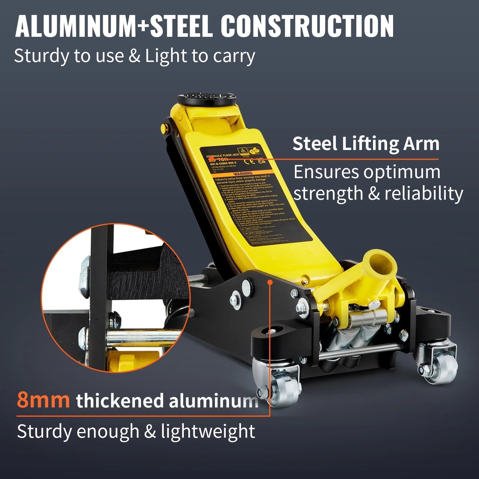skyshalo low profile floor jack 3 ton (6600 lbs), dual piston quick lift pump, 19 11/16″ 3 6/11″ height lifting range, yellow+black, aluminum and steel hydraulic racing floor jack skyshalo low profile floor jack 3 ton (6600 lbs), dual piston quick lift pump, 19 11/16″ 3 6/11″ height lifting range, yellow+black, aluminum and steel hydraulic racing floor jack