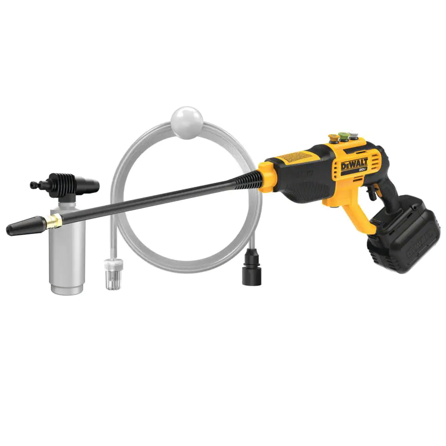 dw 20v max 550psi�� 1.0gpm cold water cordless electric power cleaner with 4 nozzles�� 5.0 ah battery and charger (dcpw550p1) dw 20v max 550psi�� 1.0gpm cold water cordless electric power cleaner with 4 nozzles�� 5.0 ah battery and charger (dcpw550p1)