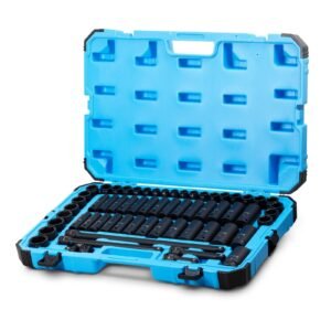 capri tools 1/2 inch drive master impact socket set with adapters and extensions, crmo, 61 piece