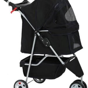 bestpet pet stroller, 3 wheels, travel folding carrier t13