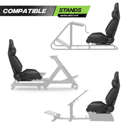 magshion ergonomic racing seat, racing simulator game seat with adjustable slide, leather racing seat for racing simulator cockpit, black magshion ergonomic racing seat, racing simulator game seat with adjustable slide, leather racing seat for racing simulator cockpit, black