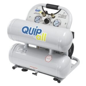 quipall 4 1 siltwn al ultra quiet 1 hp 4.6 gallon oil free twin stack air compressor