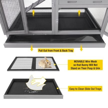 aivituvin rabbit hutch / house large bunny cage, indoor outdoor (style1) aivituvin rabbit hutch / house large bunny cage, indoor outdoor (style1)