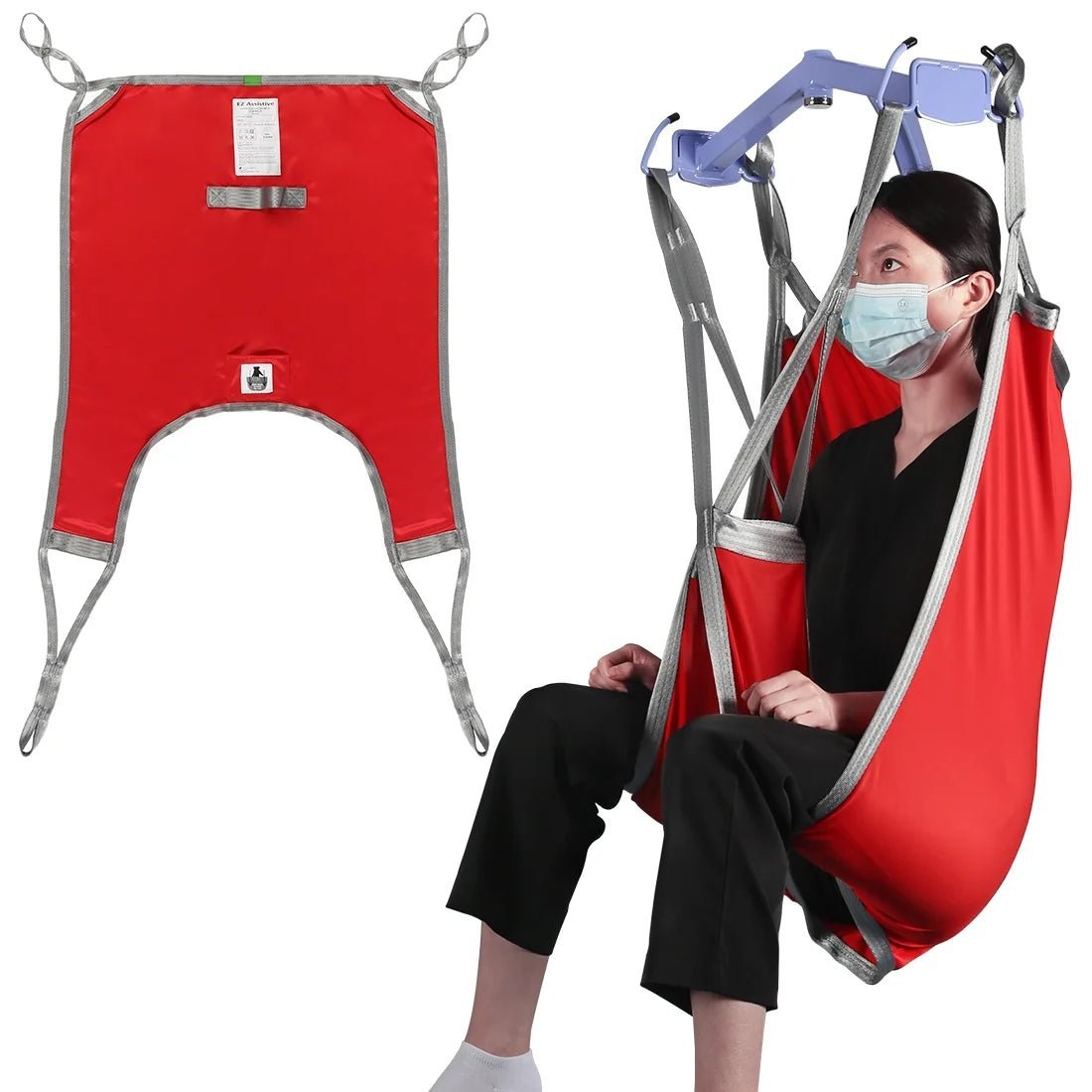 ez assistive patient lift sling with divided leg for patient transfer red hoyer lift sling, 500lb weight capacity (large size ) ez assistive patient lift sling with divided leg for patient transfer red hoyer lift sling, 500lb weight capacity (large size )