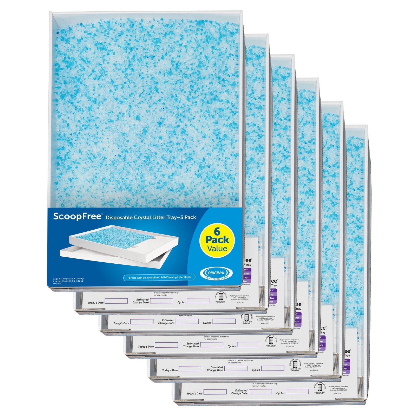 petsafe scoopfree complete replacement blue crystal litter tray�� 6 pack easy cleanup with disposable tray includes leak protection and low tracking litter petsafe scoopfree complete replacement blue crystal litter tray�� 6 pack easy cleanup with disposable tray includes leak protection and low tracking litter