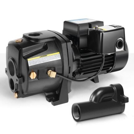 acquaer 1hp shallow/deep well jet pump, cast iron convertible pump with ejector kit, well depth up to 25ft or 90ft, 115v/230v dual voltage, automatic pressure switch acquaer 1hp shallow/deep well jet pump, cast iron convertible pump with ejector kit, well depth up to 25ft or 90ft, 115v/230v dual voltage, automatic pressure switch