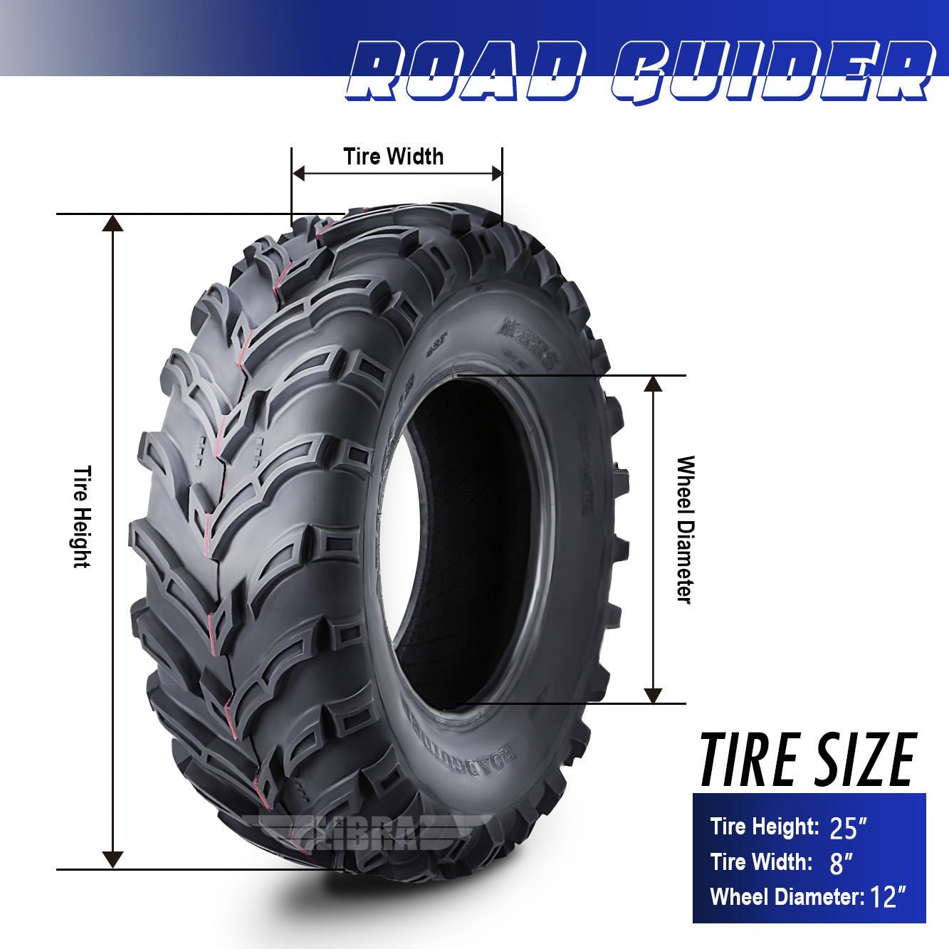 roadguider atv/utv tires 25×8 12 25x8x12 6pr 10272�� set 2 roadguider atv/utv tires 25×8 12 25x8x12 6pr 10272�� set 2