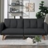 dcenta elegant modern sofa black polyfiber 1pc sofa convertible bed wooden legs living room guest furniture dcenta elegant modern sofa black polyfiber 1pc sofa convertible bed wooden legs living room guest furniture