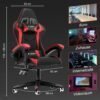 bigzzia gaming chair office chair reclining high back leather adjustable swivel rolling ergonomic video game chairs racing chair computer desk chair with headrest and lumbar support (black/red) bigzzia gaming chair office chair reclining high back leather adjustable swivel rolling ergonomic video game chairs racing chair computer desk chair with headrest and lumbar support (black/red)