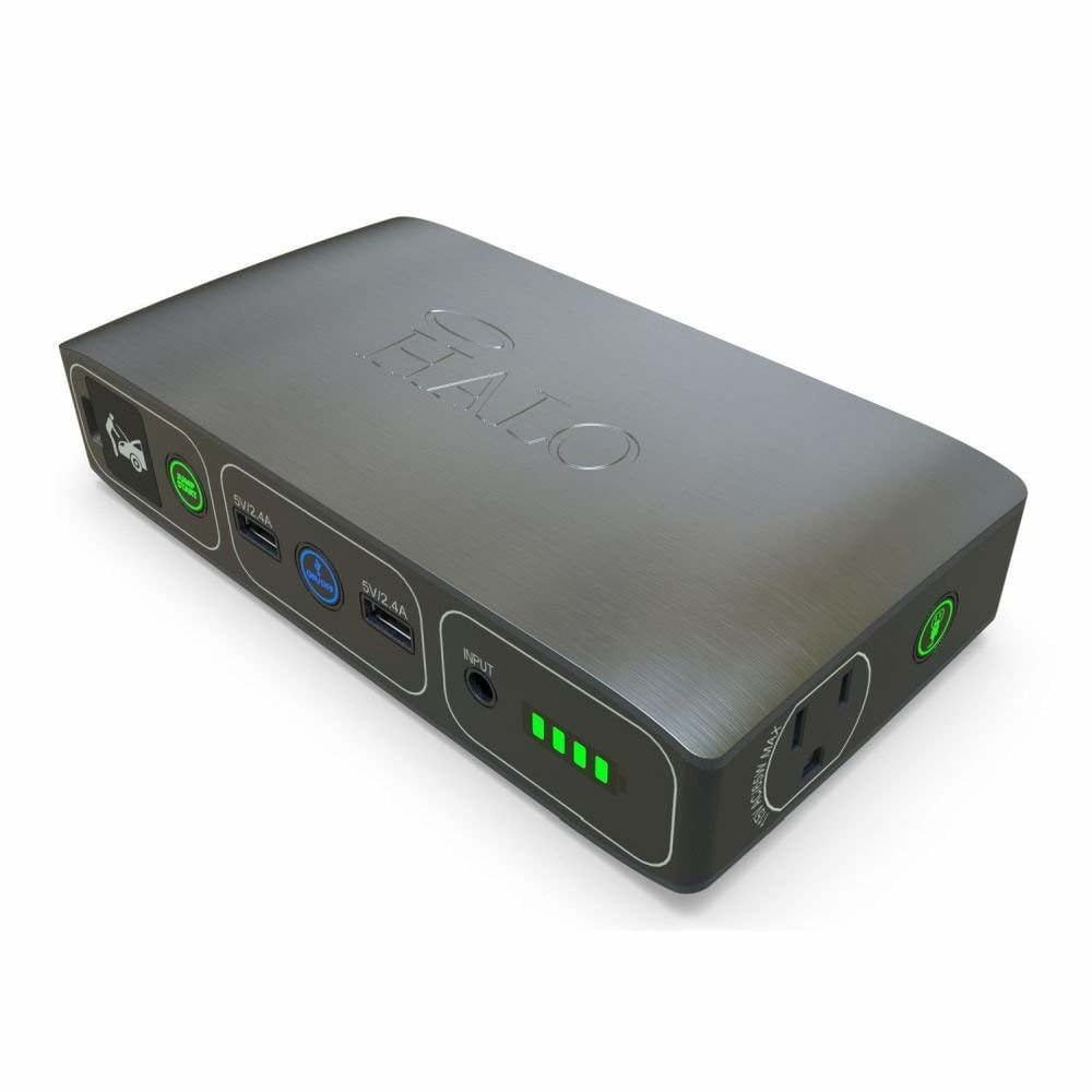 Store halo bolt 58830 mwh portable phone laptop charger car jump starter with ac outlet – grey