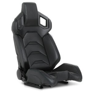 magshion ergonomic racing seat, racing simulator game seat with adjustable slide, leather racing seat for racing simulator cockpit, black