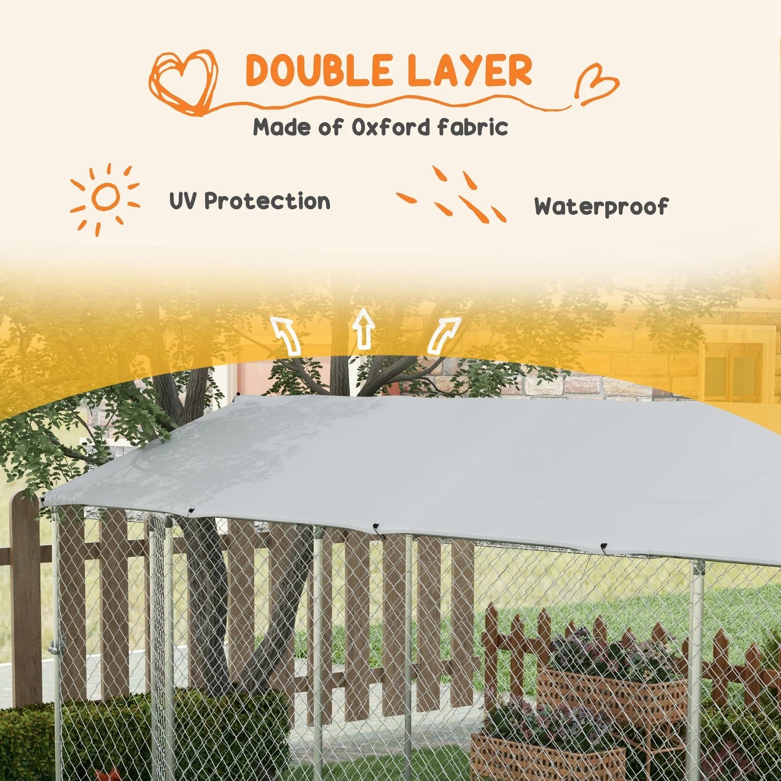 pawhut 19.7′ x 7.5′ x 7.5′ outdoor dog kennel w/ waterproof roof pawhut 19.7′ x 7.5′ x 7.5′ outdoor dog kennel w/ waterproof roof