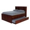 os home and office solid pine full size captains bookcase bed style:3 drawers with trundle/merlot os home and office solid pine full size captains bookcase bed style:3 drawers with trundle/merlot