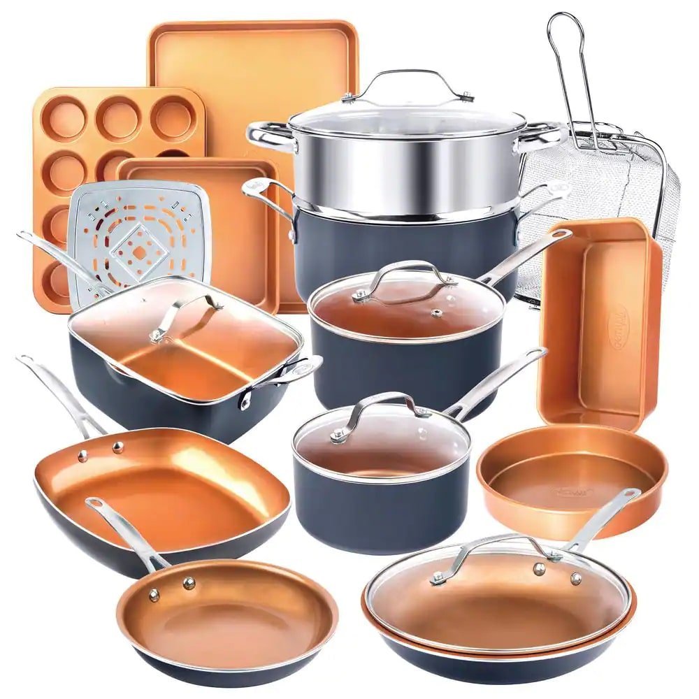 gotham steel 20 piece cookware and bakeware set in graphite gotham steel 20 piece cookware and bakeware set in graphite