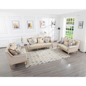 84″ modern velvet sofa set, 3 seater couch with loveseat for living room, apartment, beige