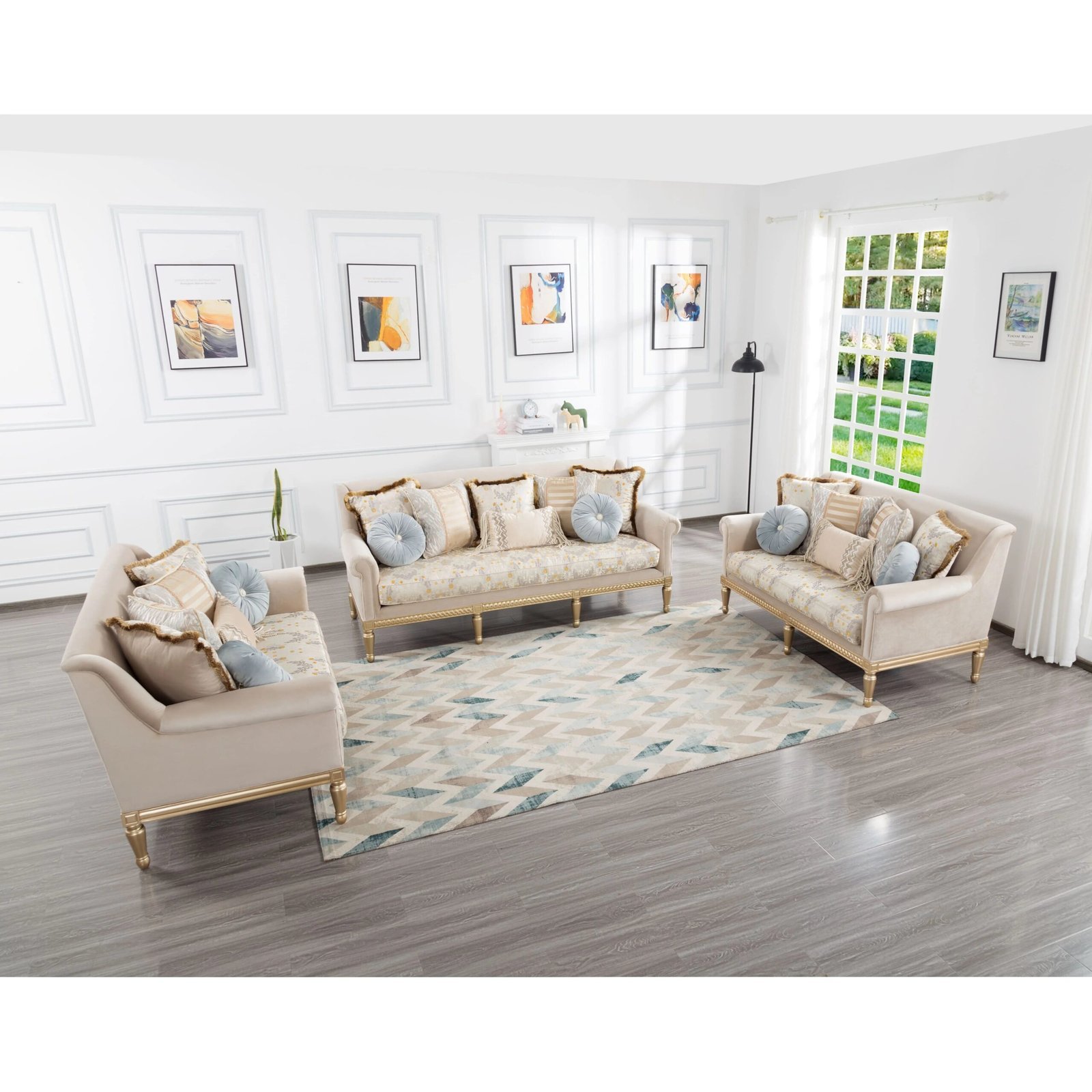 84″ modern velvet sofa set, 3 seater couch with loveseat for living room, apartment, beige 84″ modern velvet sofa set, 3 seater couch with loveseat for living room, apartment, beige
