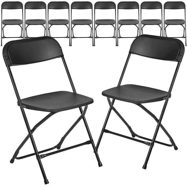 Store flash furniture 10 pack black standard folding chair with solid seat (indoor)