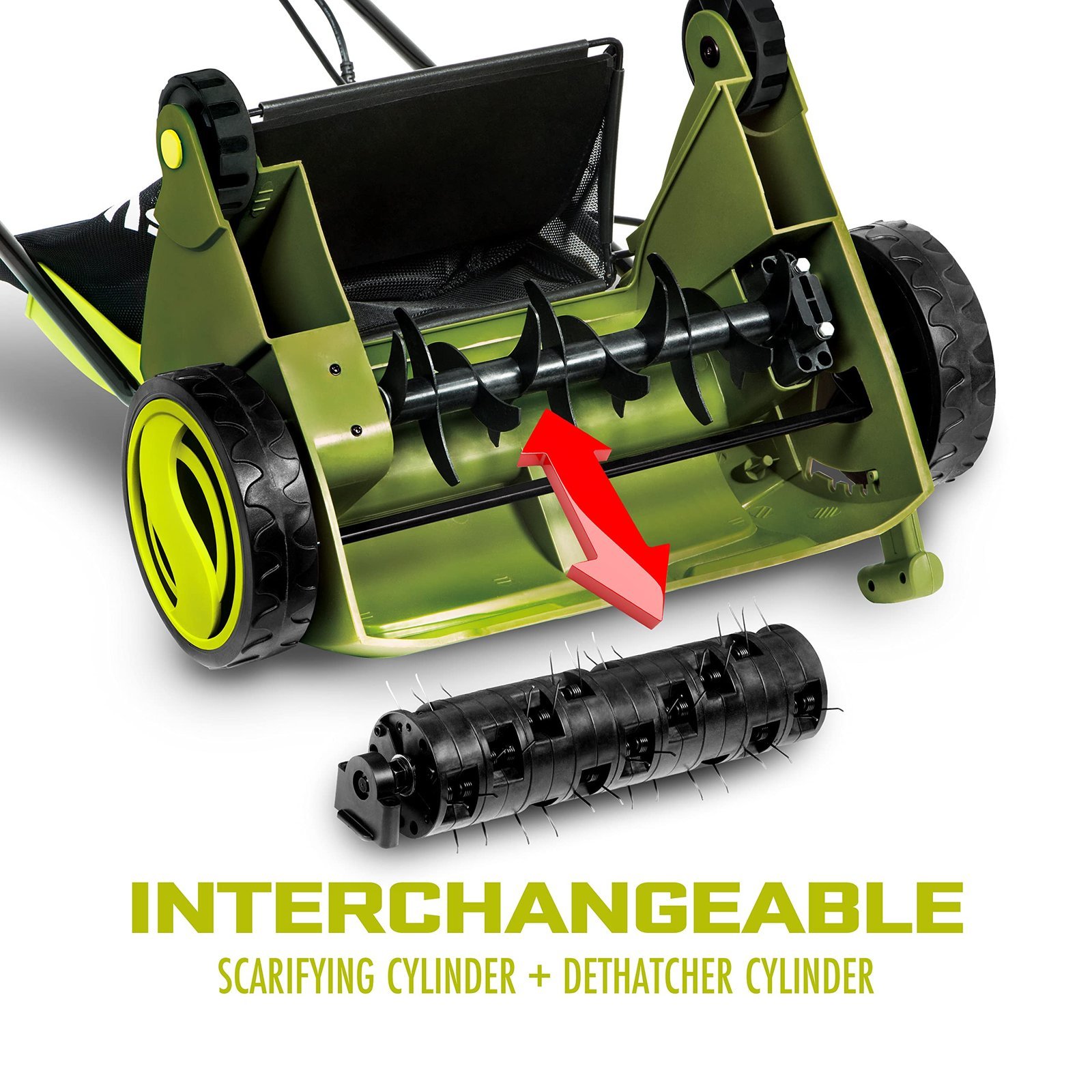 sun joe aj801e 12 amp, electric dethatcher and scarifier w/removeable 8 gallon collection bag, 5 position height adjustment, airboost technology increases lawn health, 13 inch, green sun joe aj801e 12 amp, electric dethatcher and scarifier w/removeable 8 gallon collection bag, 5 position height adjustment, airboost technology increases lawn health, 13 inch, green