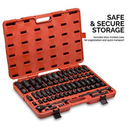 neiko 02448a 1/2″ drive master impact socket set, 65 piece, standard sae (3/8″ 1 1/4″) & metric (10 24 mm) sizes, deep & shallow kit, includes adapters & ratchet handle neiko 02448a 1/2″ drive master impact socket set, 65 piece, standard sae (3/8″ 1 1/4″) & metric (10 24 mm) sizes, deep & shallow kit, includes adapters & ratchet handle