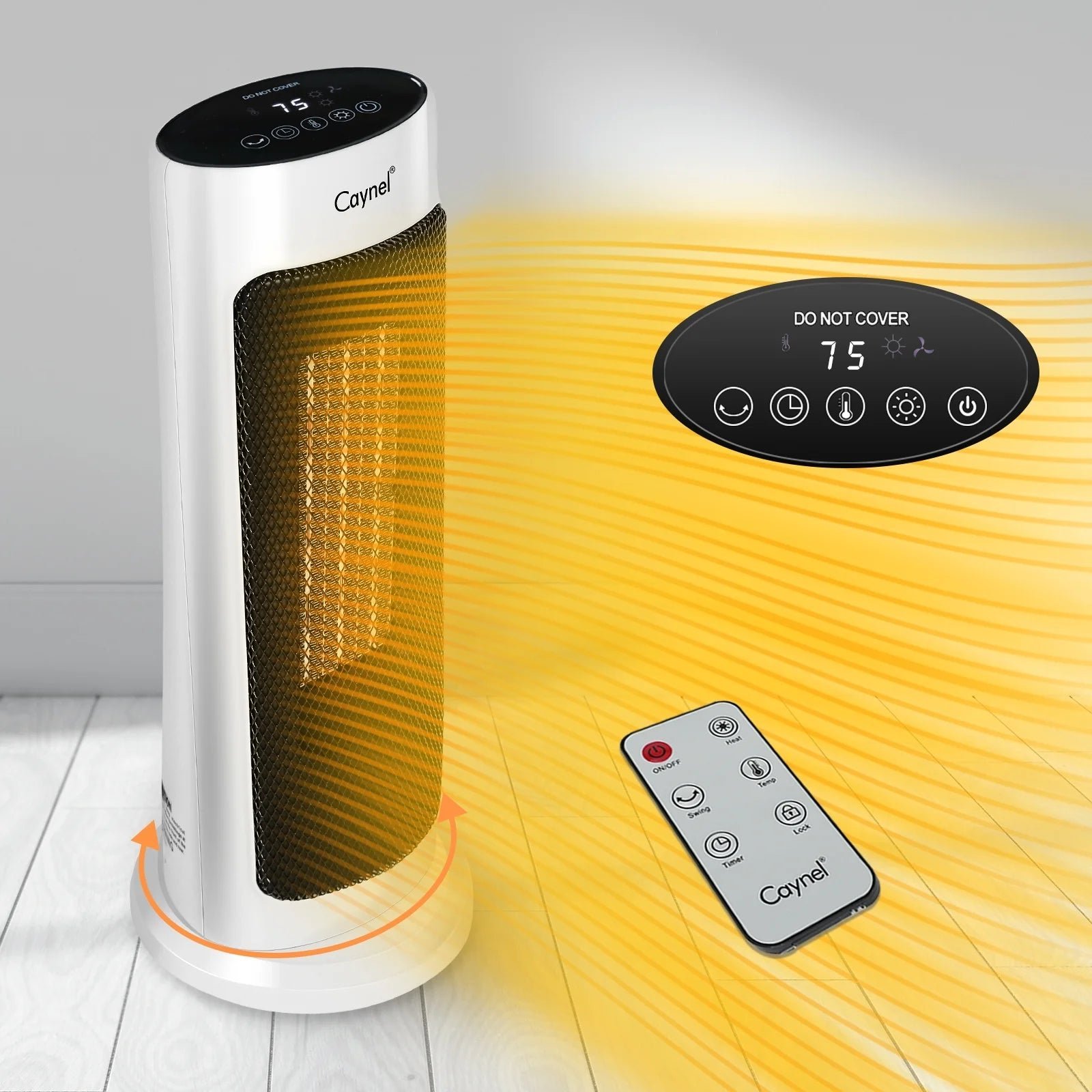 caynel oscillating tower ceramic heaters for home, electric space heater with thermostat 12 hour timer, 1500w, white caynel oscillating tower ceramic heaters for home, electric space heater with thermostat 12 hour timer, 1500w, white