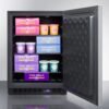 frost free built in undercounter all freezer for residential or commercial use, with stainless steel door, horizontal handle, and black cabinet frost free built in undercounter all freezer for residential or commercial use, with stainless steel door, horizontal handle, and black cabinet