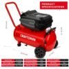 craftsman hard air compressor, 10 gallon 1.8 hp 175 psi, 4.0cfm@90psi, oil free and maintenance free, portable with large wheels, cmxecxa0201041 craftsman hard air compressor, 10 gallon 1.8 hp 175 psi, 4.0cfm@90psi, oil free and maintenance free, portable with large wheels, cmxecxa0201041