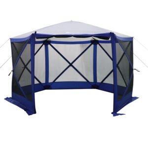 ozark trail 6 hub outdoor camping 11’x10’x88.5″ screen house, 1 room, blue