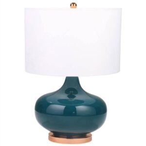 50098 01 26 in. glass round genie table lamp green