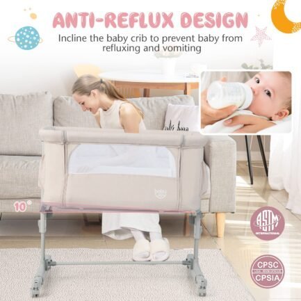 baby joy bassinet bedside sleeper, 3 in 1 folding crib w/adjustable height, mattress, lockable wheels, storage pocket & carry bag for infant newborn, stationary & rock, portable baby bassinet (beige) baby joy bassinet bedside sleeper, 3 in 1 folding crib w/adjustable height, mattress, lockable wheels, storage pocket & carry bag for infant newborn, stationary & rock, portable baby bassinet (beige)