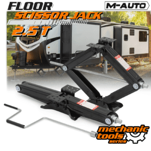 m auto 2 piece 2.5 ton scissor jack, 5000lbs heavy duty car jack lift kit with handle, rv trailer stabilizer leveling scissor jacks set, black
