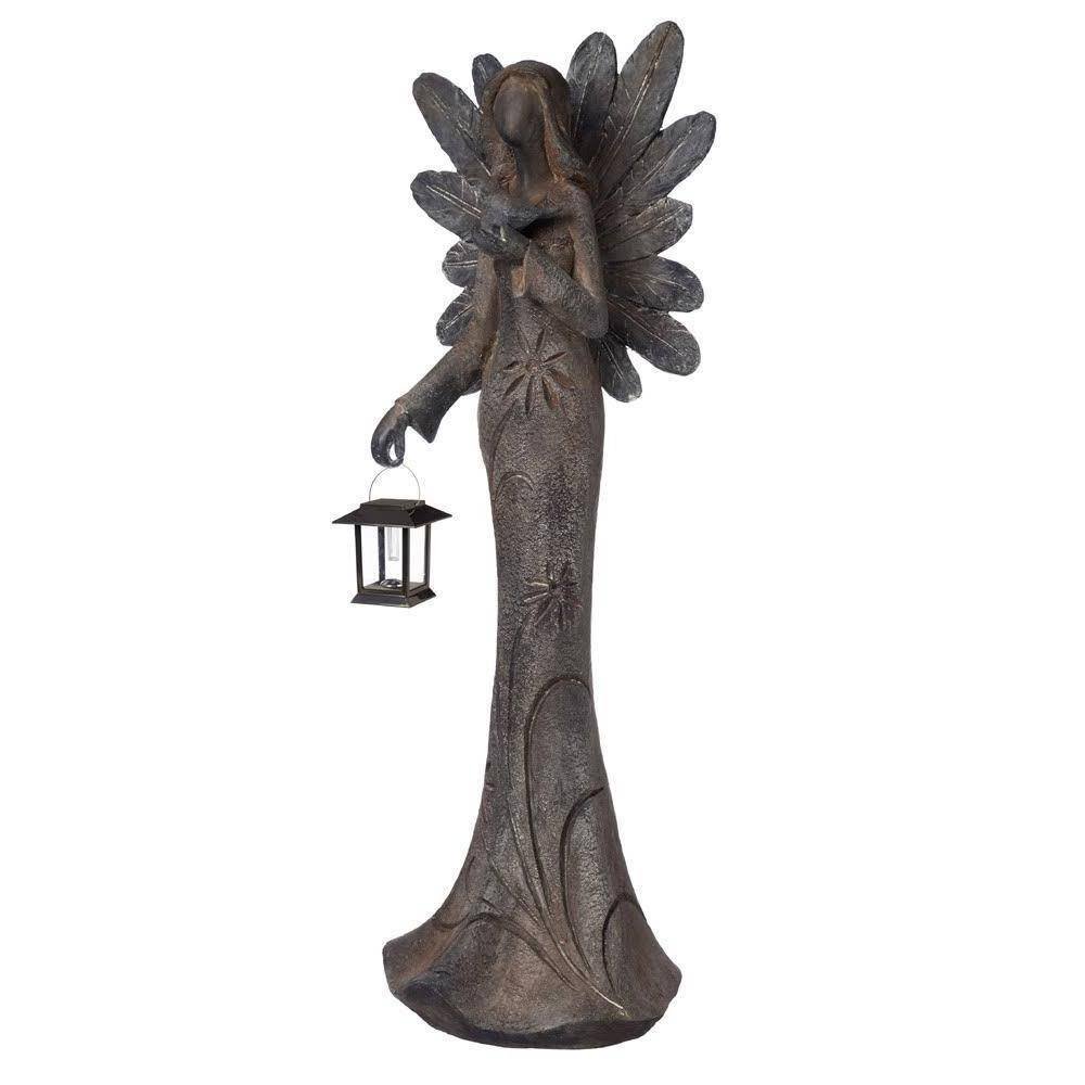 angel statue with solar lantern angel statue with solar lantern