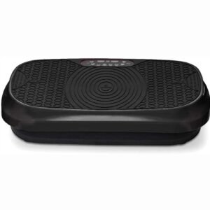 lifepro waver mini – compact vibration plate exercise machine with workout bands, black